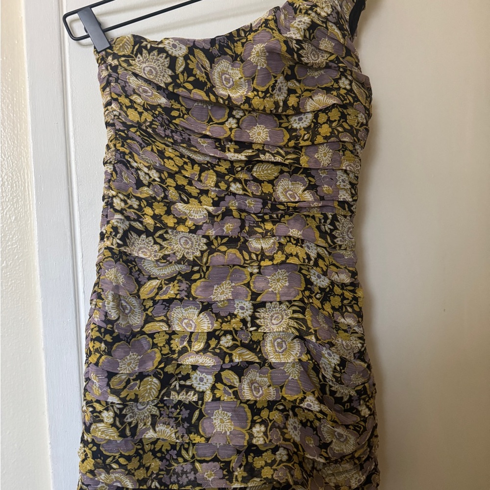 3 for $50 Zara Floral One-Shoulder Dress - Picture 3 of 8